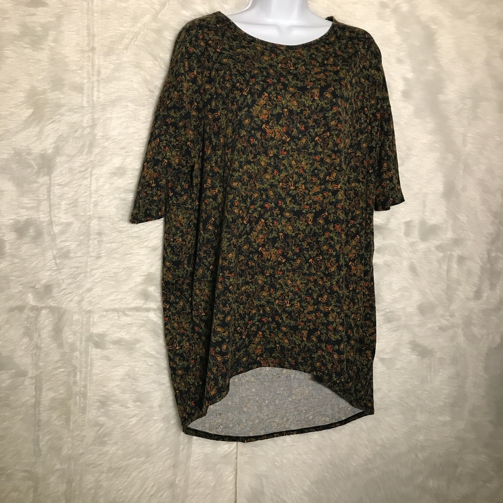 LulaRoe Size Woman's Large Perfect T Floral Green